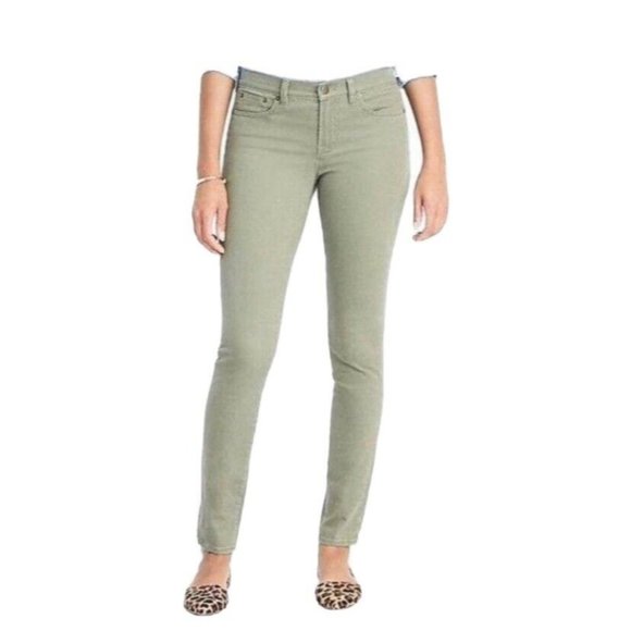 J. Crew Skinny Stretch Mid Rise Jeans Green Denim Stretch Womens Size 27 - Picture 1 of 6